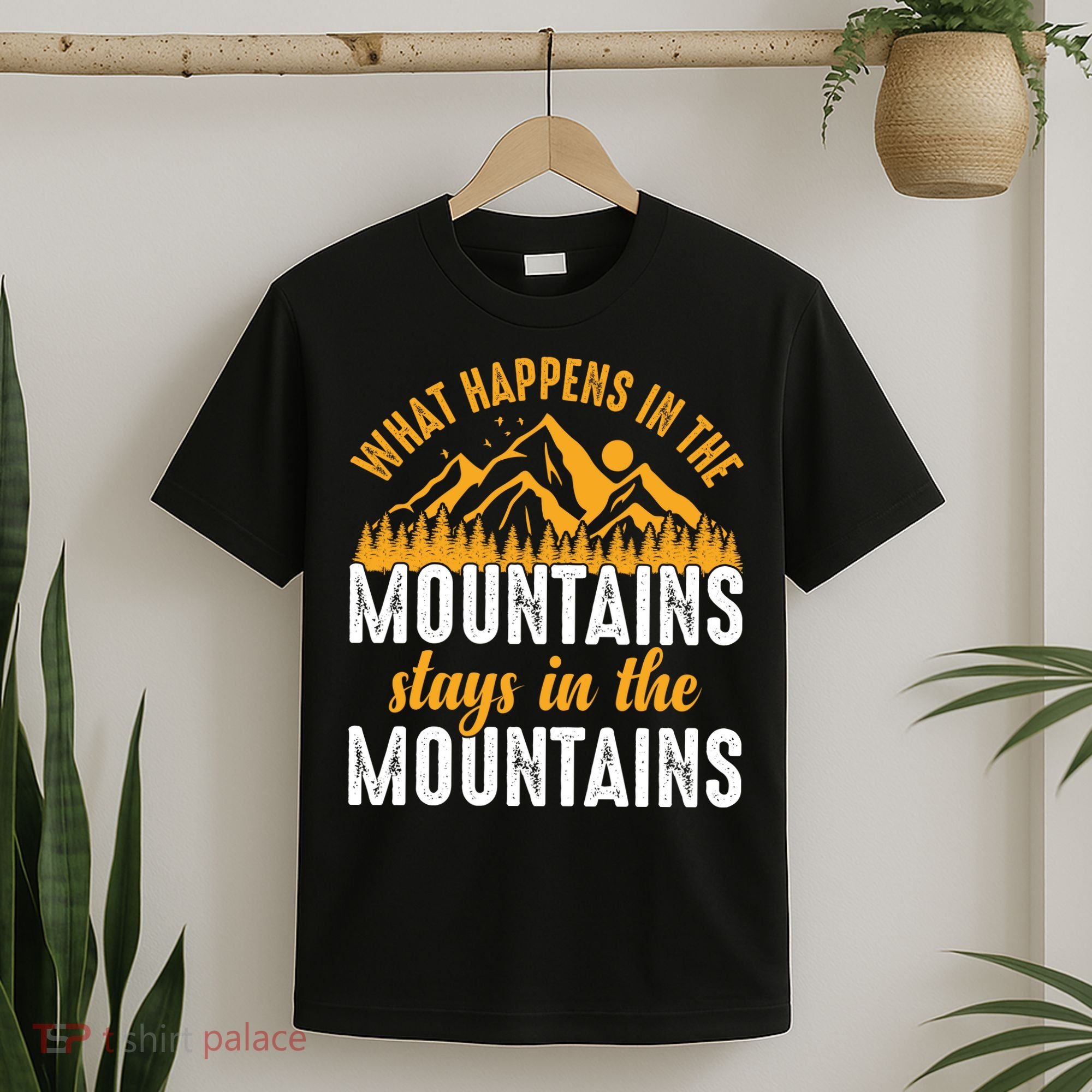What Happens In The Mountains Stays In The Mountains Vintage Camping T-Shirt