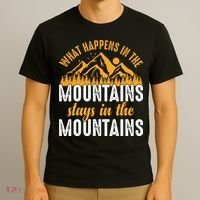What Happens In The Mountains Stays In The Mountains Vintage Camping T-Shirt thumb 3