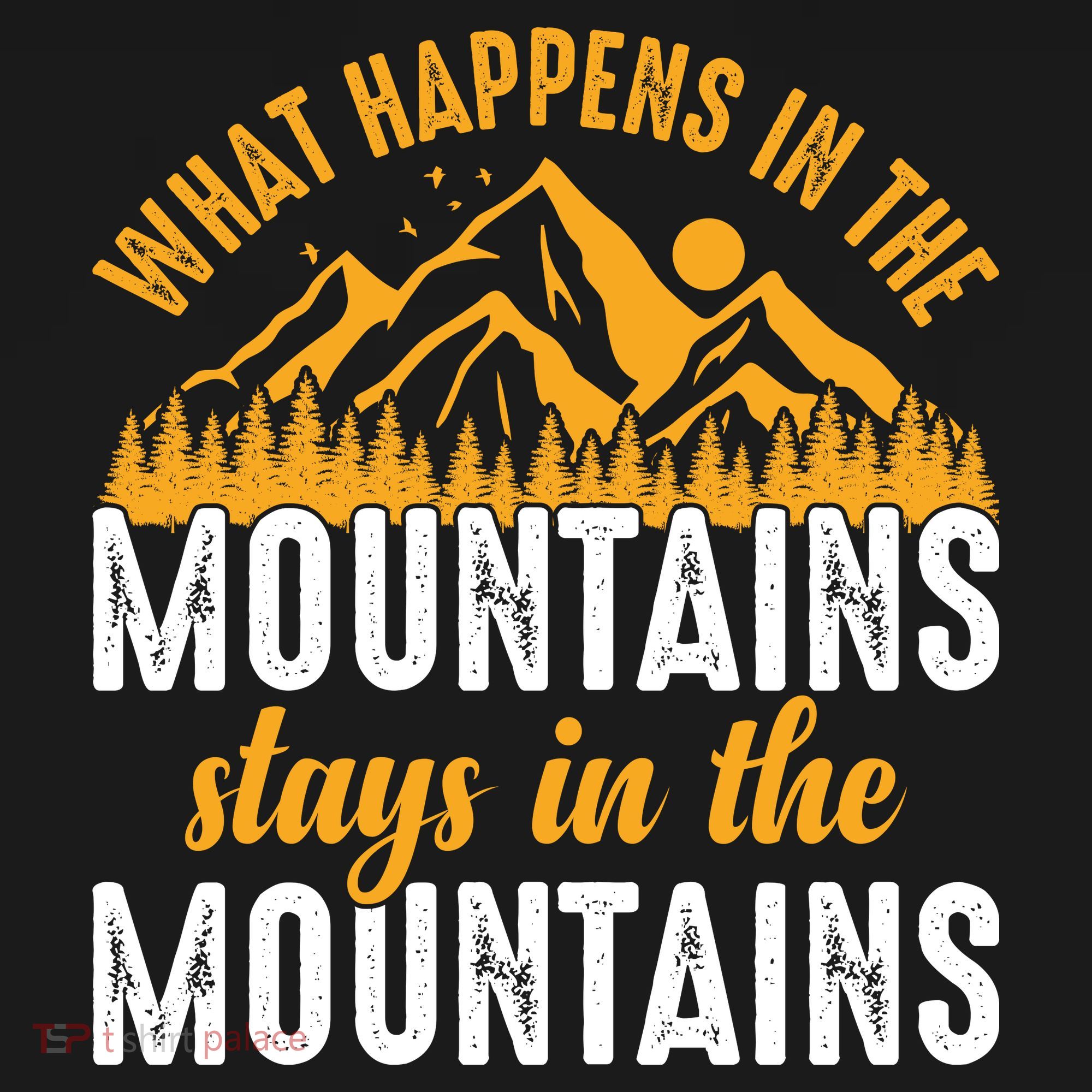 What Happens In The Mountains Stays In The Mountains Vintage Camping T-Shirt
