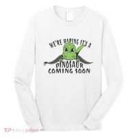 We're Hoping It's A Dinosaur Coming Soon Pregnancy Announcement Long Sleeve Shirt thumb 0