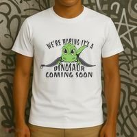 We're Hoping It's A Dinosaur Coming Soon Pregnancy Announcement T-Shirt thumb 3
