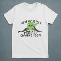 We're Hoping It's A Dinosaur Coming Soon Pregnancy Announcement T-Shirt thumb 5