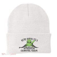 We're Hoping It's A Dinosaur Coming Soon Pregnancy Announcement Beanie thumb 0