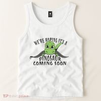 We're Hoping It's A Dinosaur Coming Soon Pregnancy Announcement Tank Top thumb 2