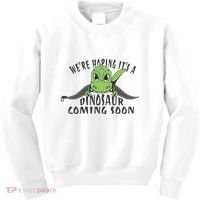 We're Hoping It's A Dinosaur Coming Soon Pregnancy Announcement Kids Sweatshirt thumb 0