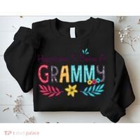 Womens Happiness Is Being A Grammy Floral Decoration Grandma Sweatshirt thumb 2