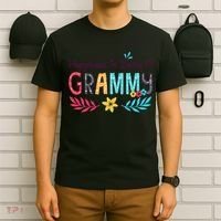 Womens Happiness Is Being A Grammy Floral Decoration Grandma T-Shirt thumb 6