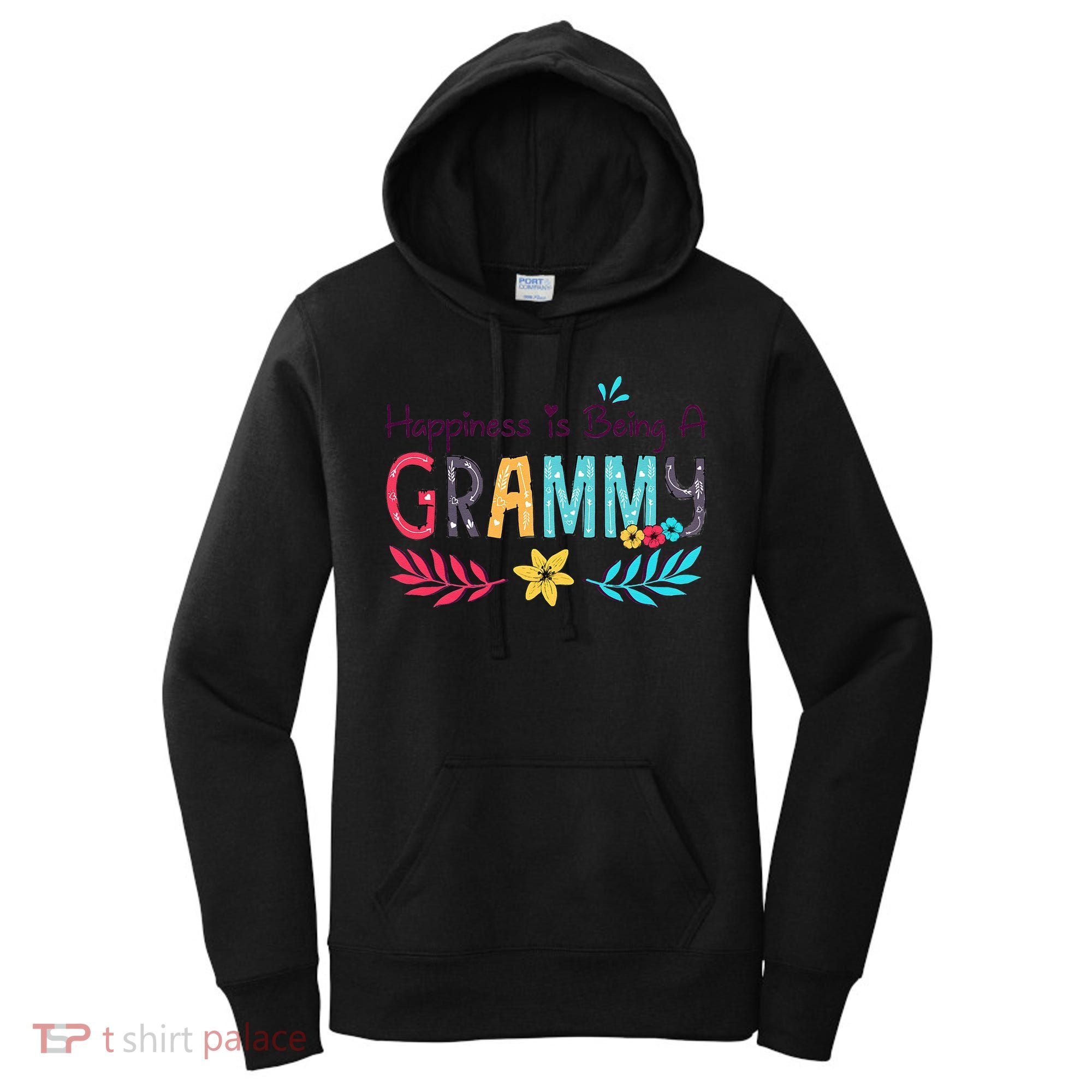 Womens Happiness Is Being A Grammy Floral Decoration Grandma Women's Hoodie