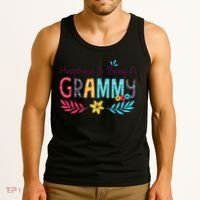 Womens Happiness Is Being A Grammy Floral Decoration Grandma Tank Top thumb 3