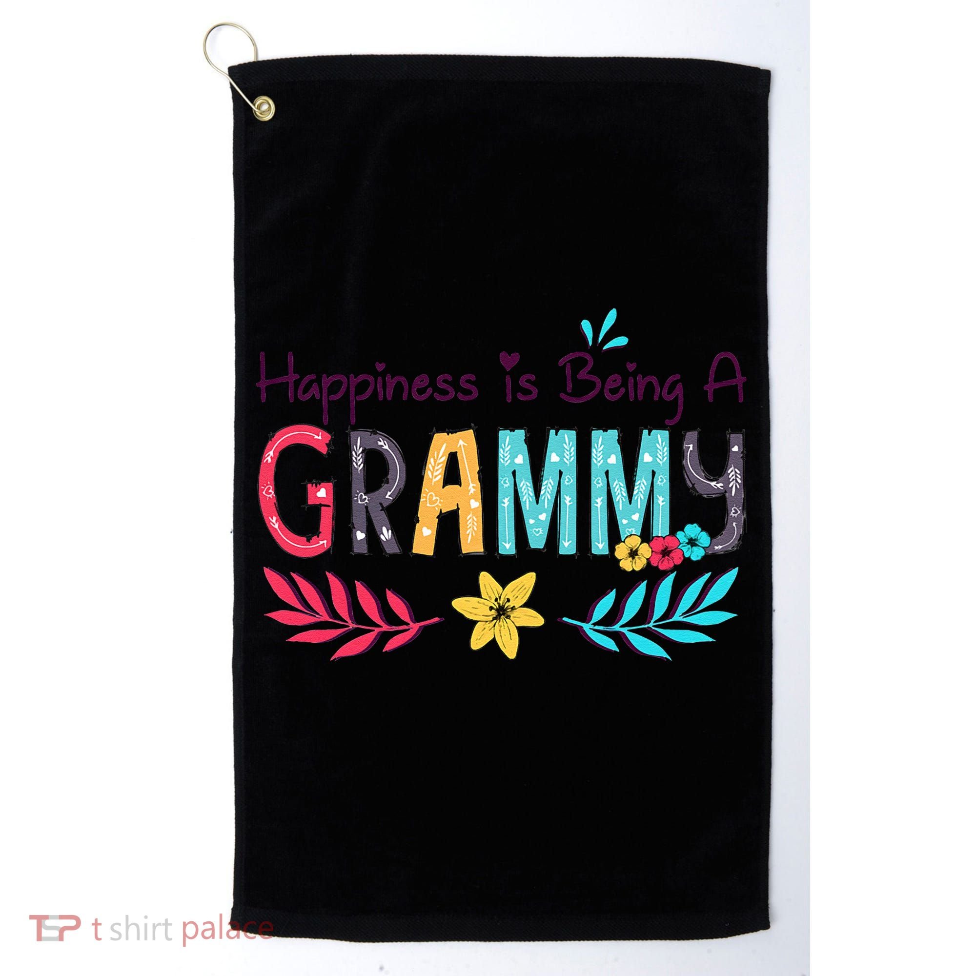 Womens Happiness Is Being A Grammy Floral Decoration Grandma Golf Towel