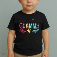 Womens Happiness Is Being A Grammy Floral Decoration Grandma Toddler T-Shirt thumb 2