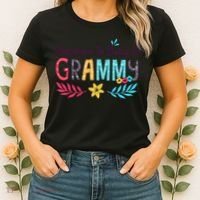 Womens Happiness Is Being A Grammy Floral Decoration Grandma Women's T-Shirt thumb 2
