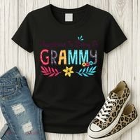 Womens Happiness Is Being A Grammy Floral Decoration Grandma Women's T-Shirt thumb 3