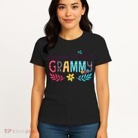 Womens Happiness Is Being A Grammy Floral Decoration Grandma Women's T-Shirt thumb 4