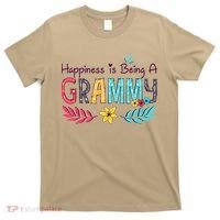 Womens Happiness Is Being A Grammy Floral Decoration Grandma T-Shirt thumb 0