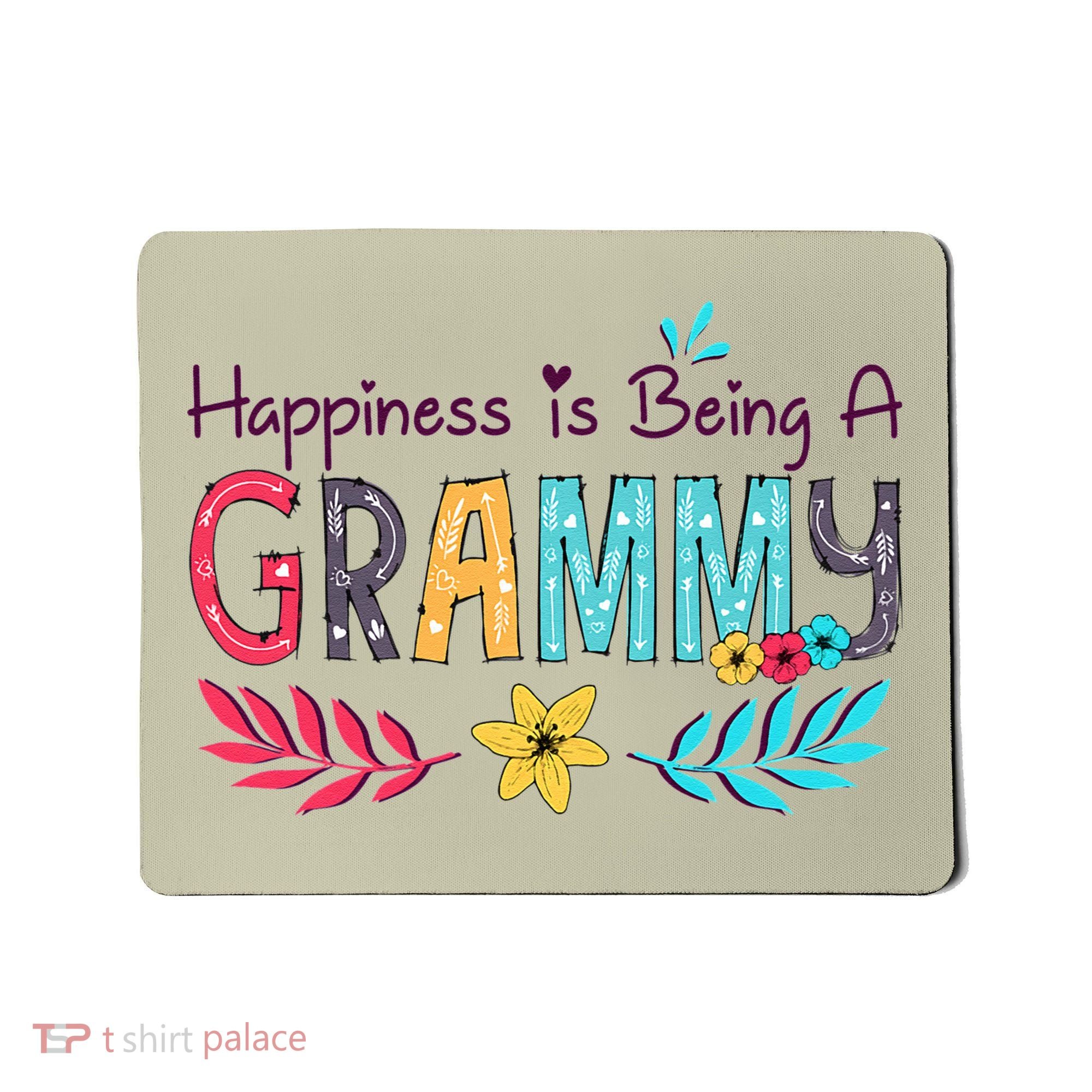 Womens Happiness Is Being A Grammy Floral Decoration Grandma Mousepad