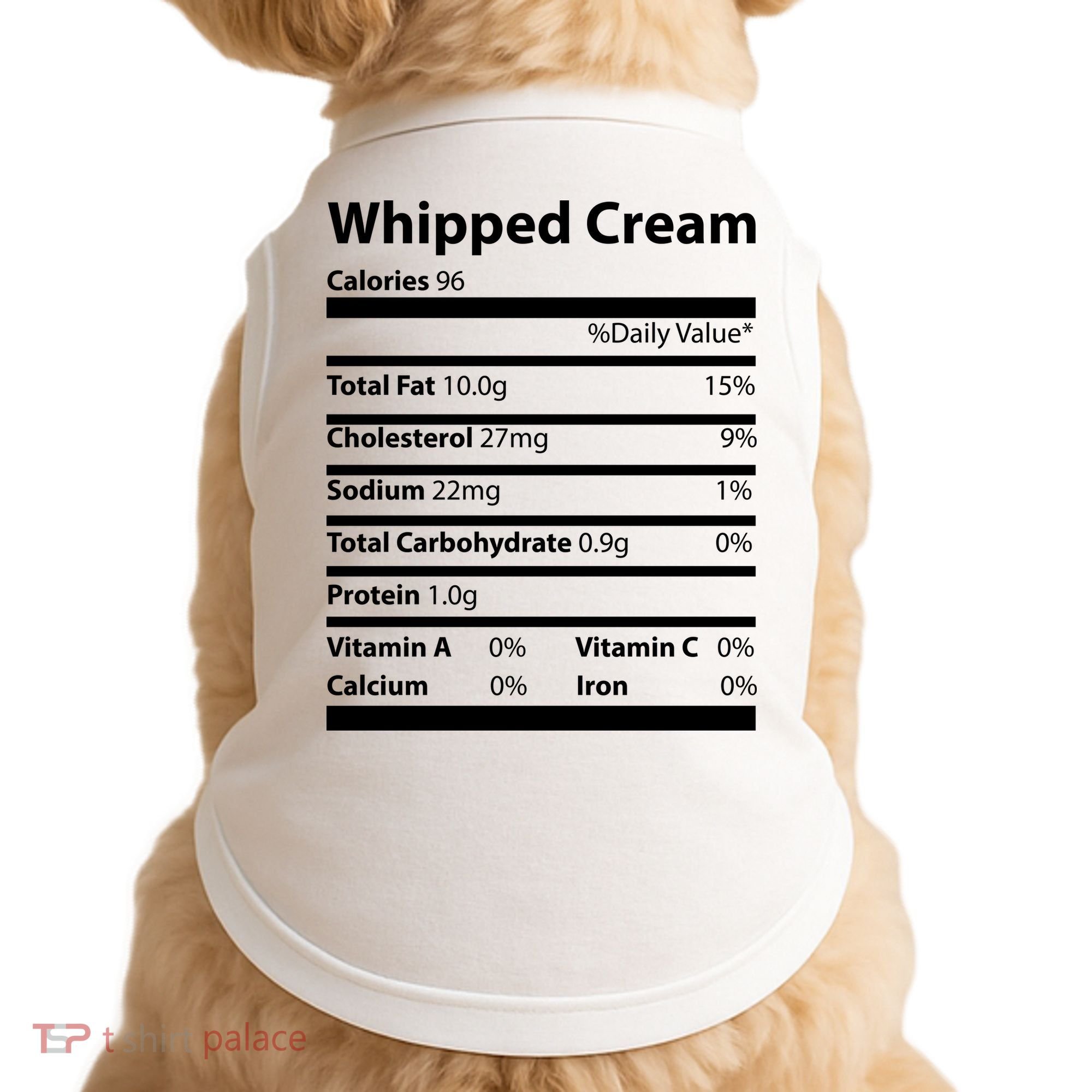 Whipped Cream Nutritional Facts Funny Thanksgiving Doggie Tank