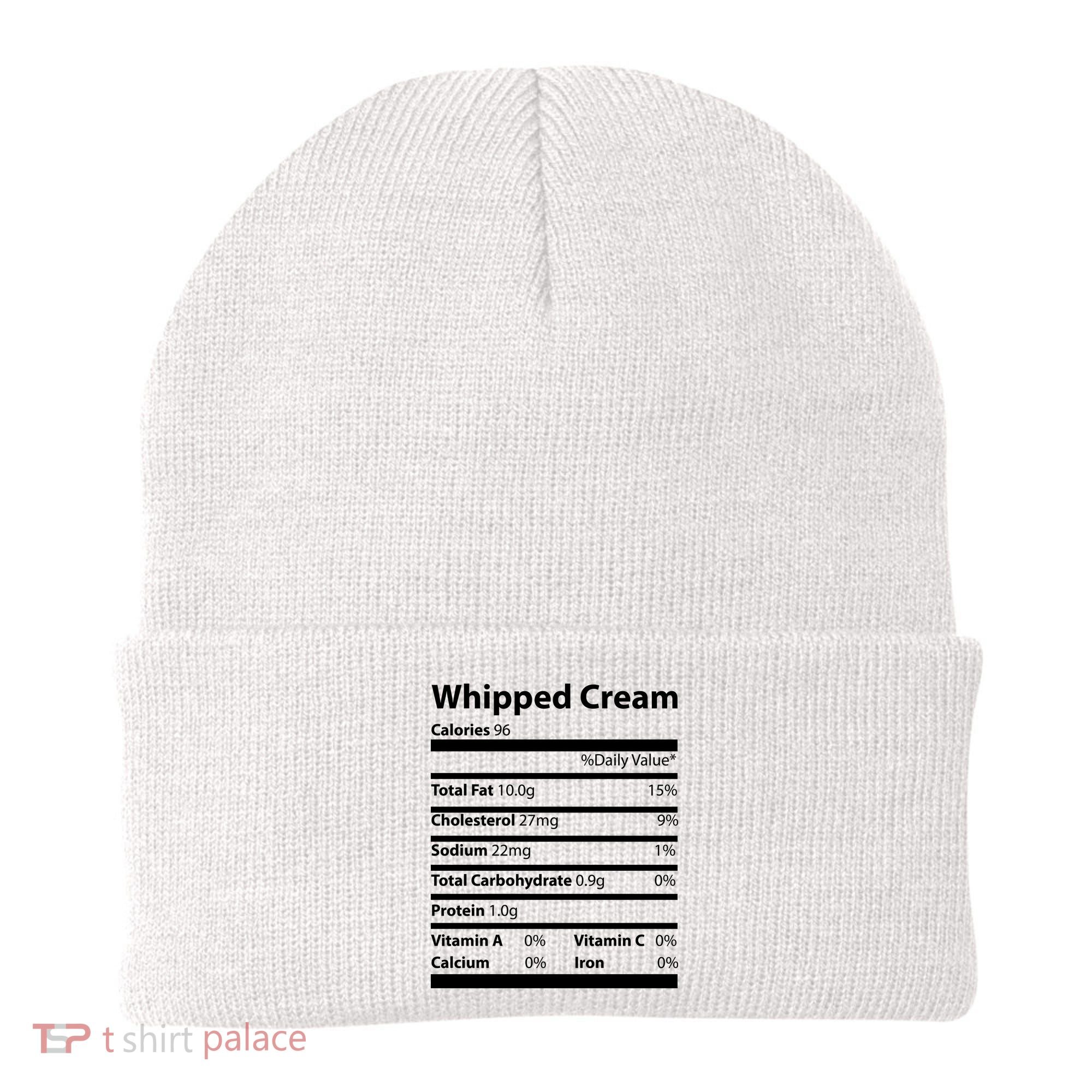 Whipped Cream Nutritional Facts Funny Thanksgiving Beanie