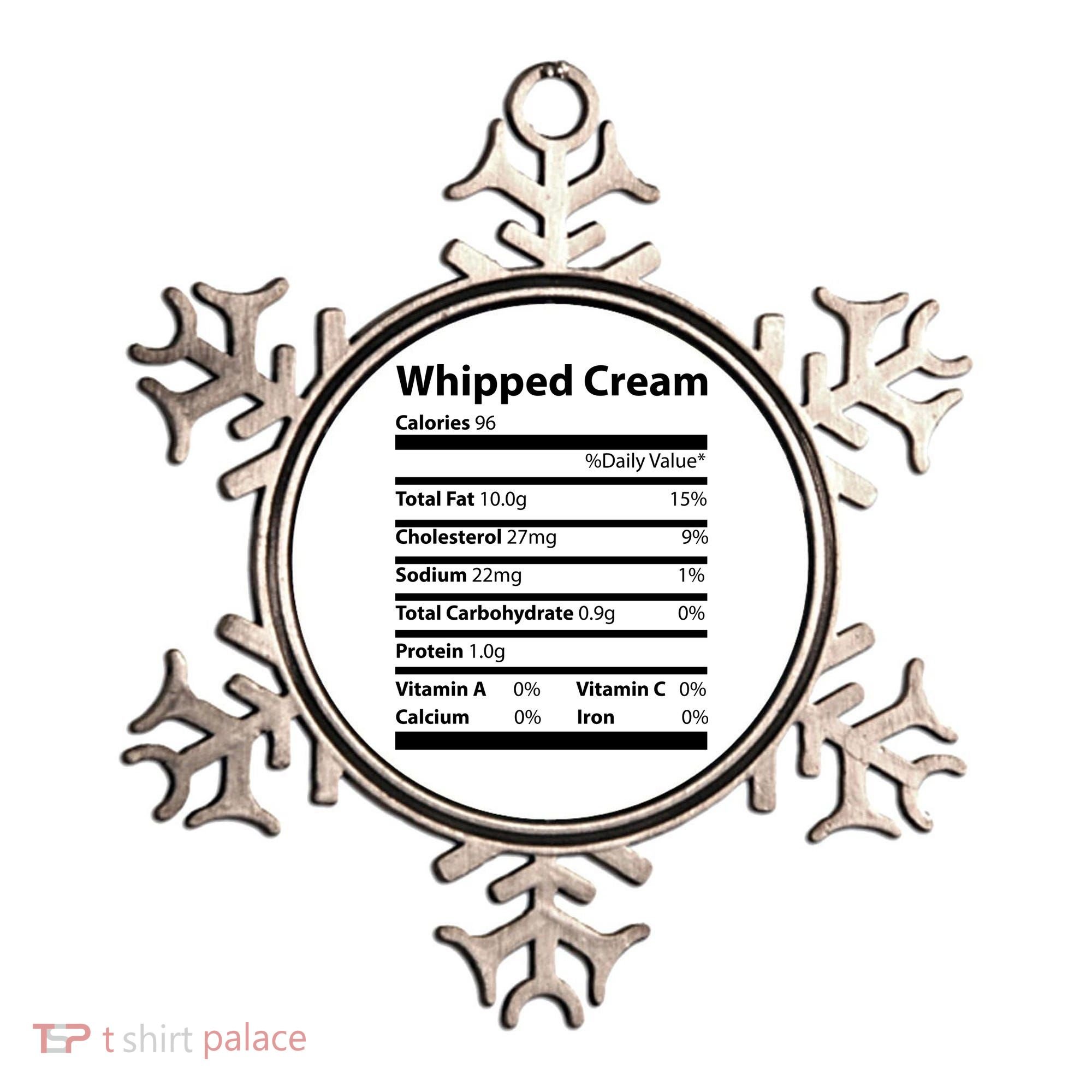 Whipped Cream Nutritional Facts Funny Thanksgiving Ornament