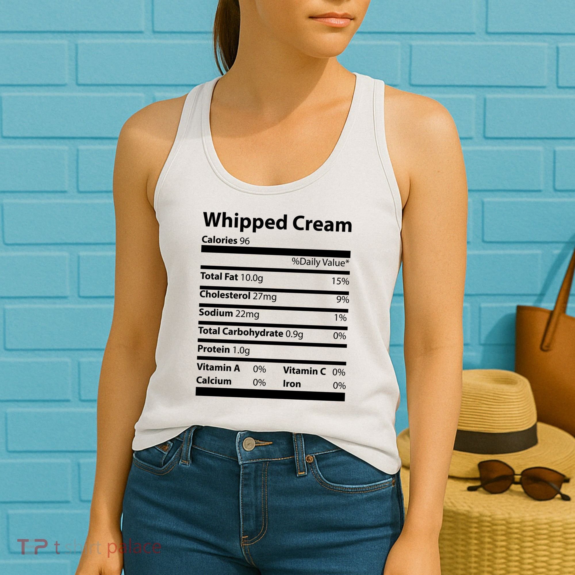 Whipped Cream Nutritional Facts Funny Thanksgiving Women's Tank Top