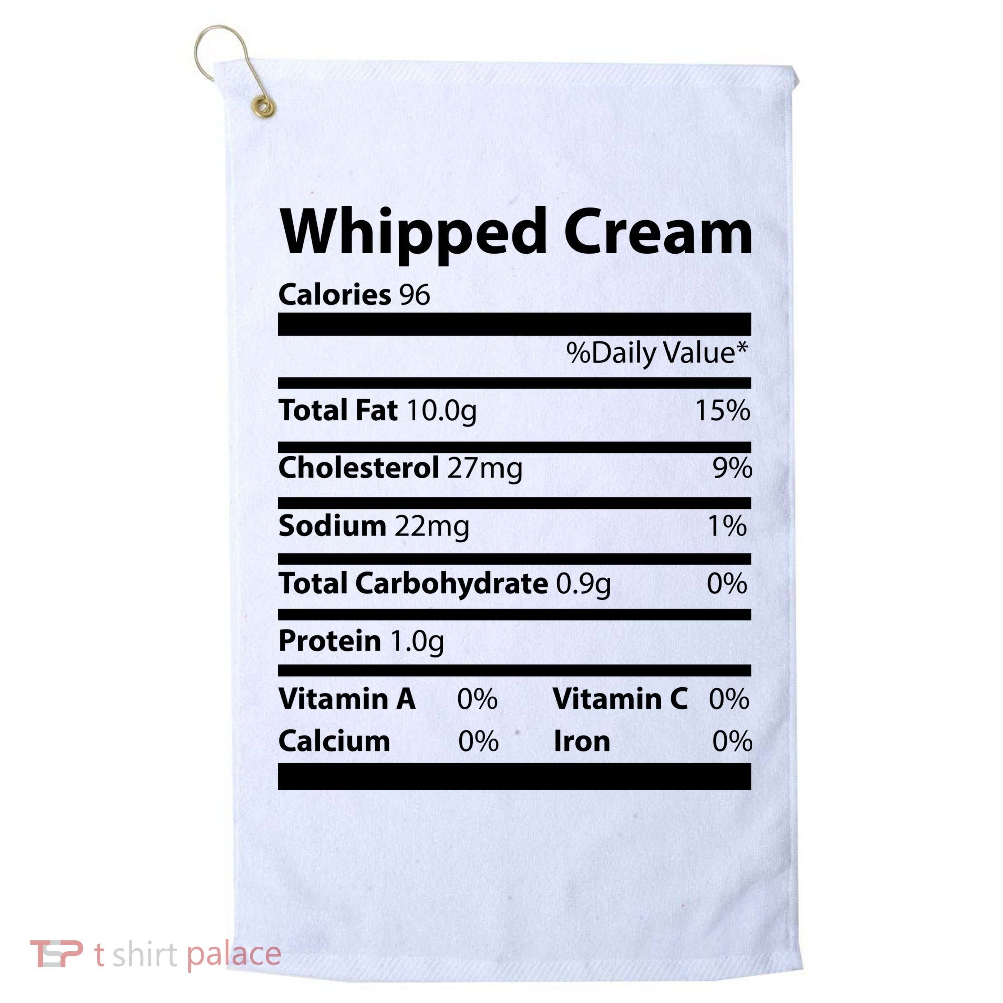 Whipped Cream Nutritional Facts Funny Thanksgiving Golf Towel