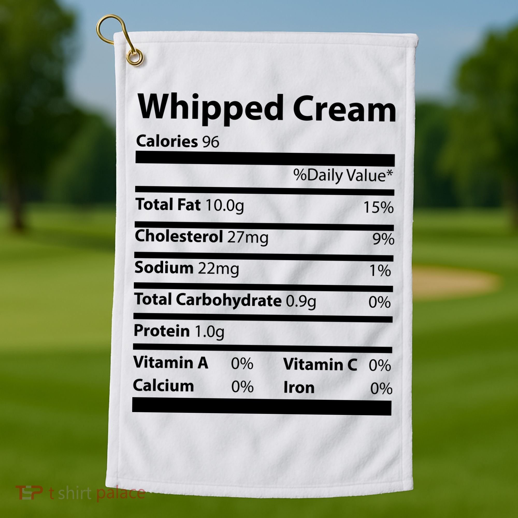 Whipped Cream Nutritional Facts Funny Thanksgiving Golf Towel