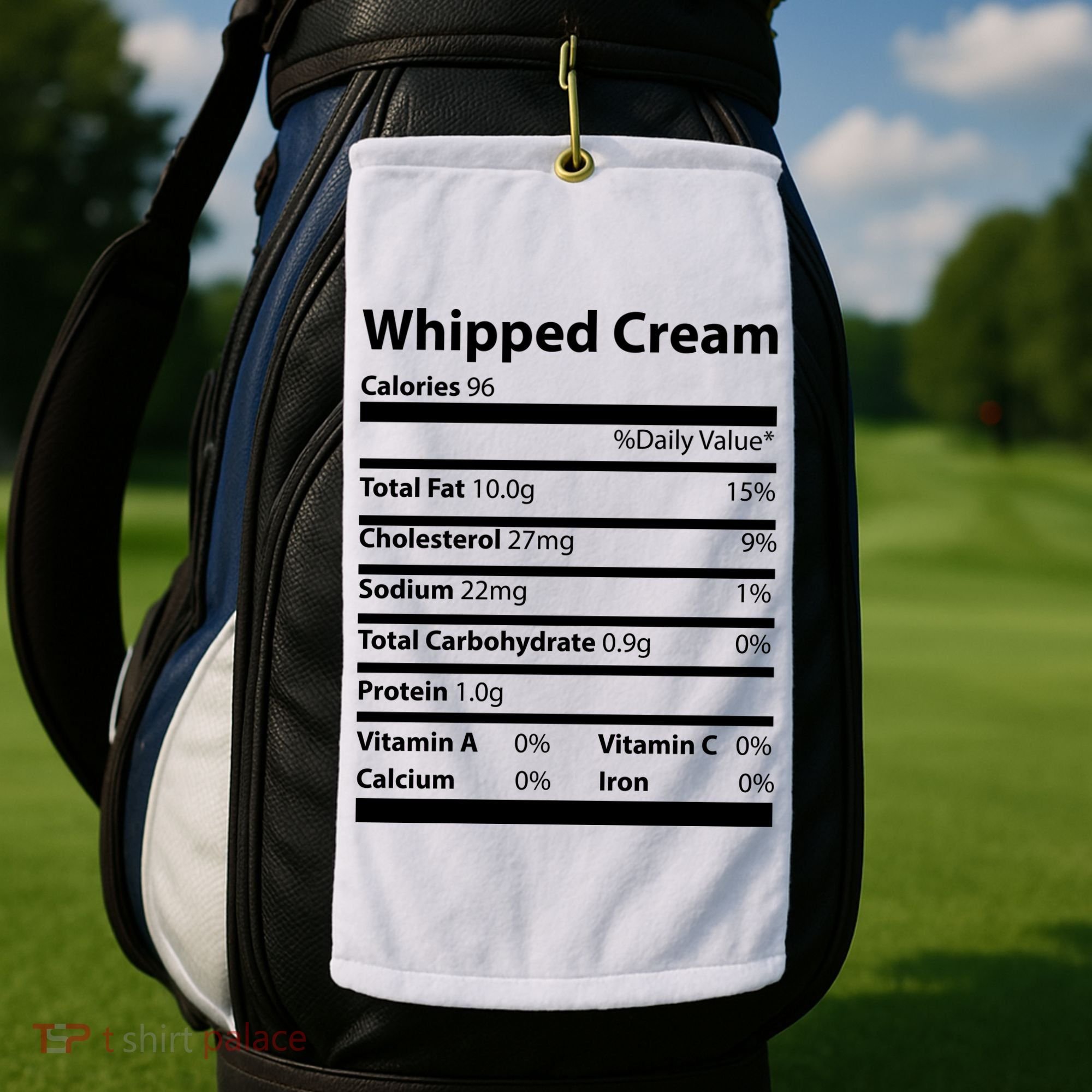 Whipped Cream Nutritional Facts Funny Thanksgiving Golf Towel