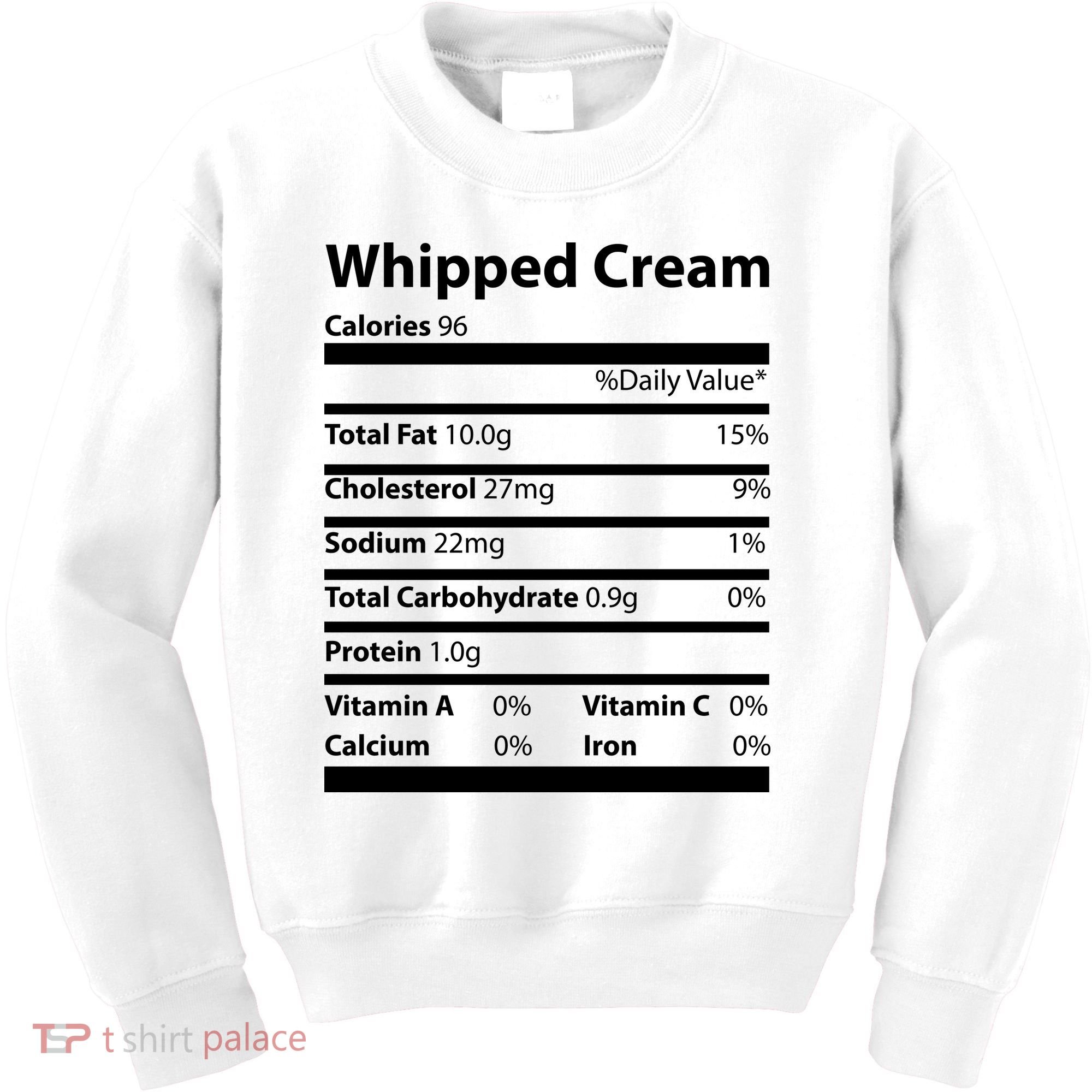 Whipped Cream Nutritional Facts Funny Thanksgiving Kids Sweatshirt