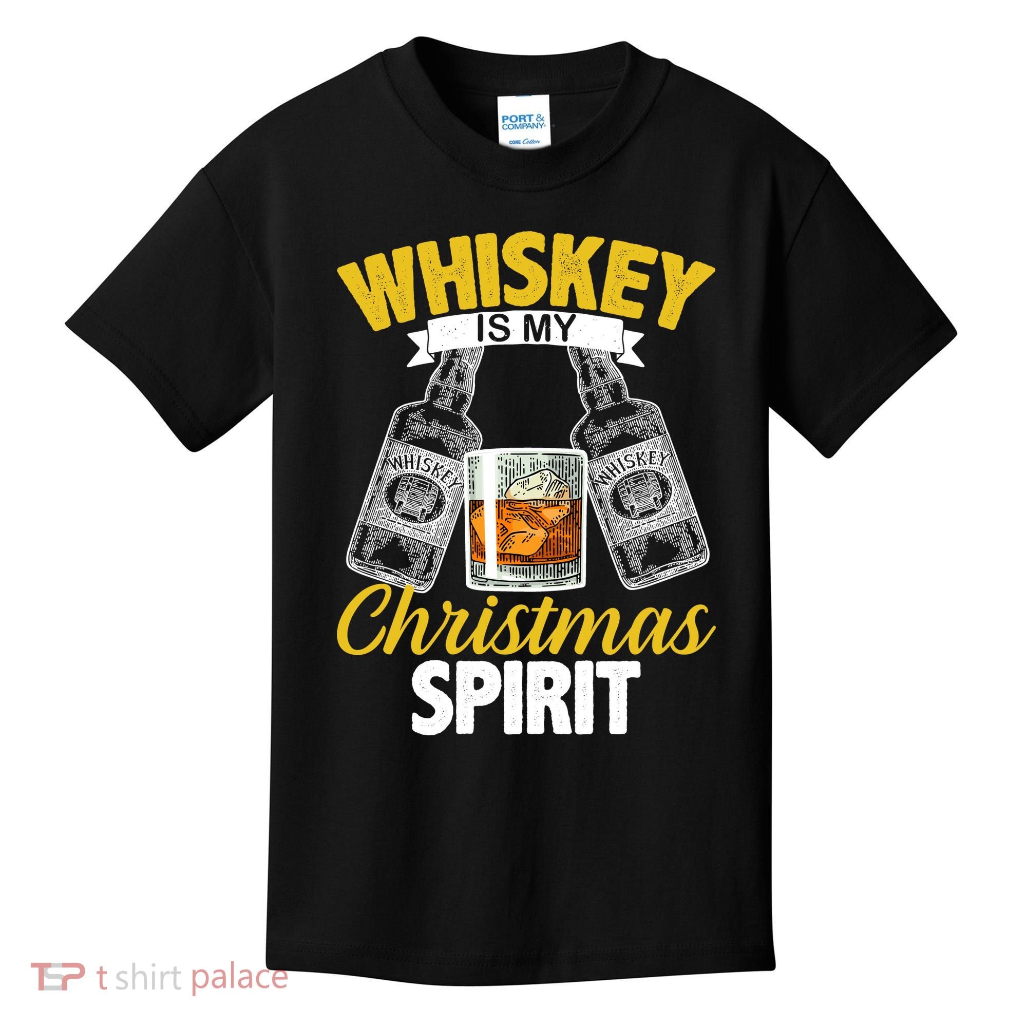 Whiskey Is My Christmas Spirit Kids T-Shirt