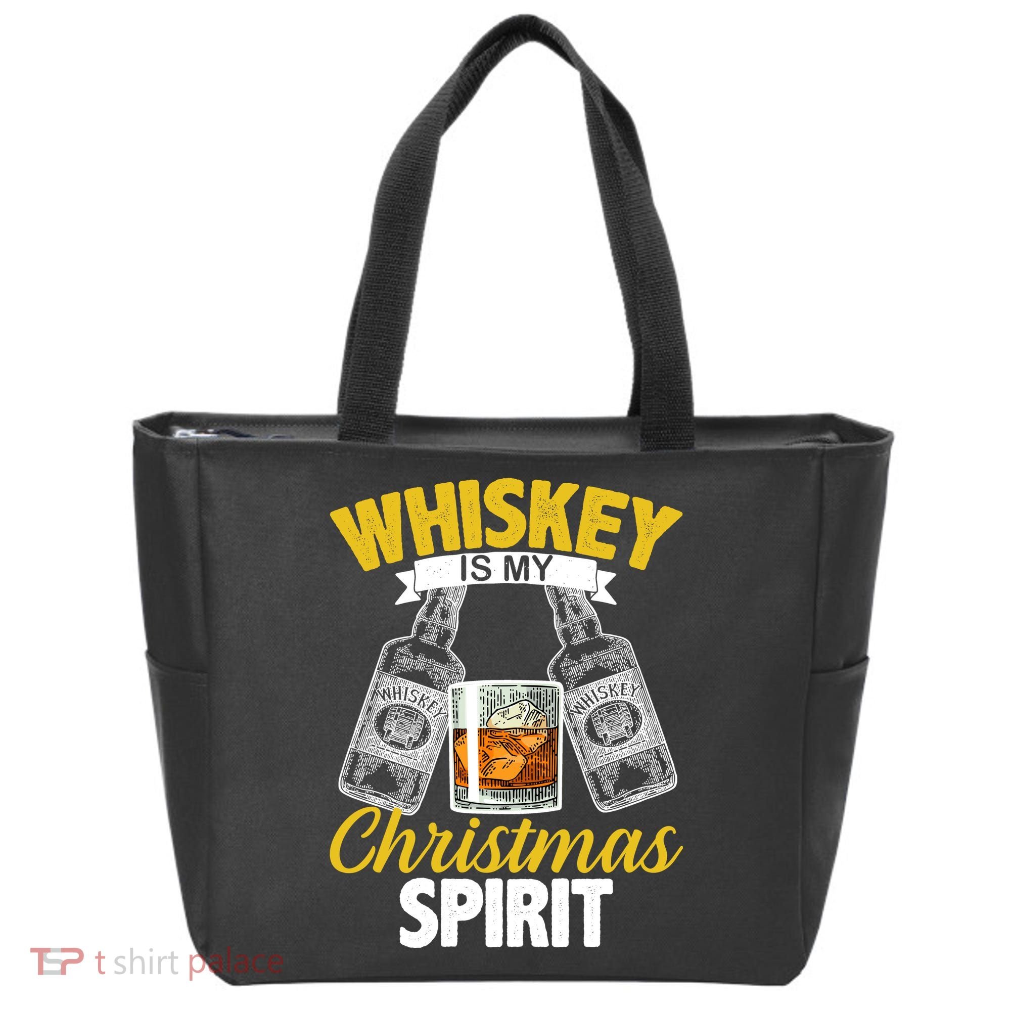 Whiskey Is My Christmas Spirit Tote Bag