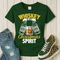 Whiskey Is My Christmas Spirit Women's T-Shirt thumb 3