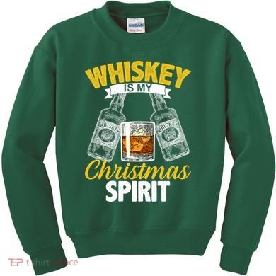 Whiskey Is My Christmas Spirit Kids Sweatshirt