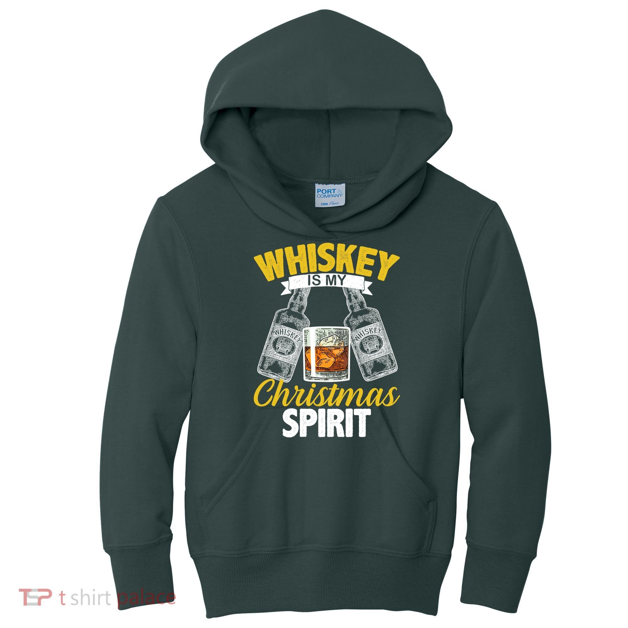 Whiskey Is My Christmas Spirit Kids Hoodie