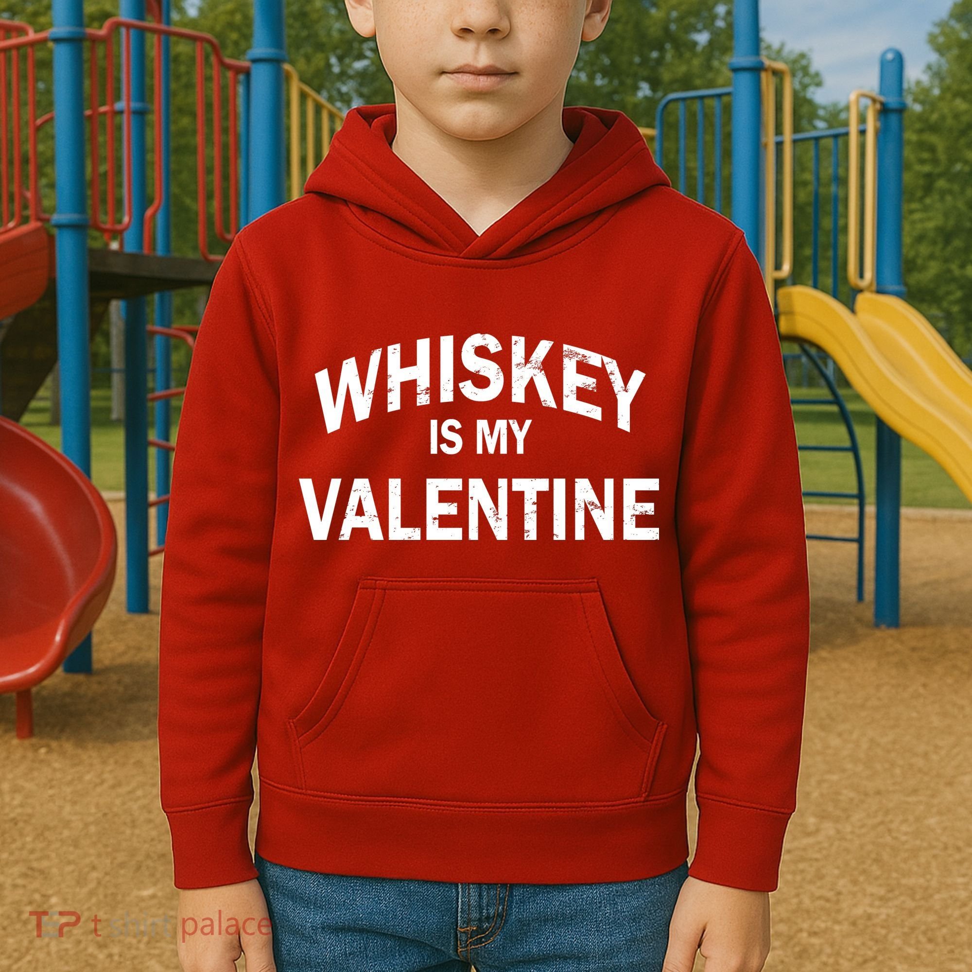 Whiskey Is My Valentine Kids Hoodie
