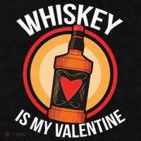 Whiskey is my Valentine Funny Valentine's Day Ladies PosiCharge Tri-Blend Wicking Tank thumb 2