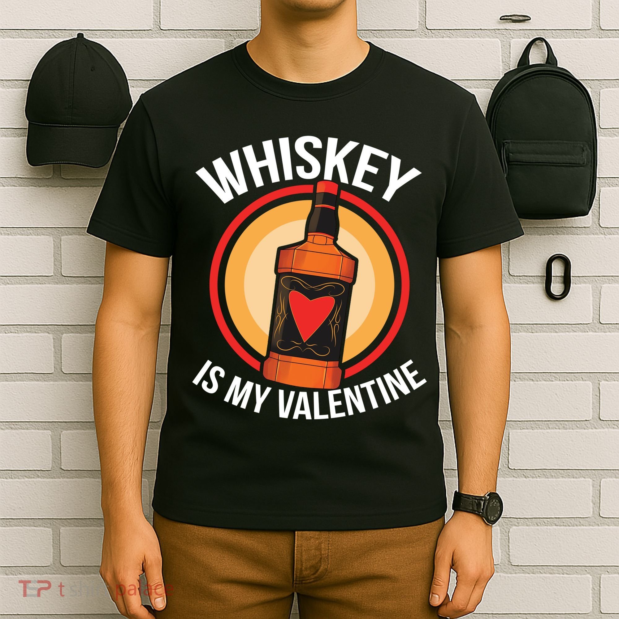 Whiskey is my Valentine Funny Valentine's Day T-Shirt