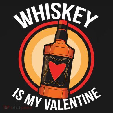 Whiskey is my Valentine Funny Valentine's Day Flat Bill Trucker Hat