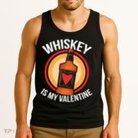 Whiskey is my Valentine Funny Valentine's Day Tank Top thumb 3