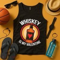 Whiskey is my Valentine Funny Valentine's Day Tank Top thumb 4