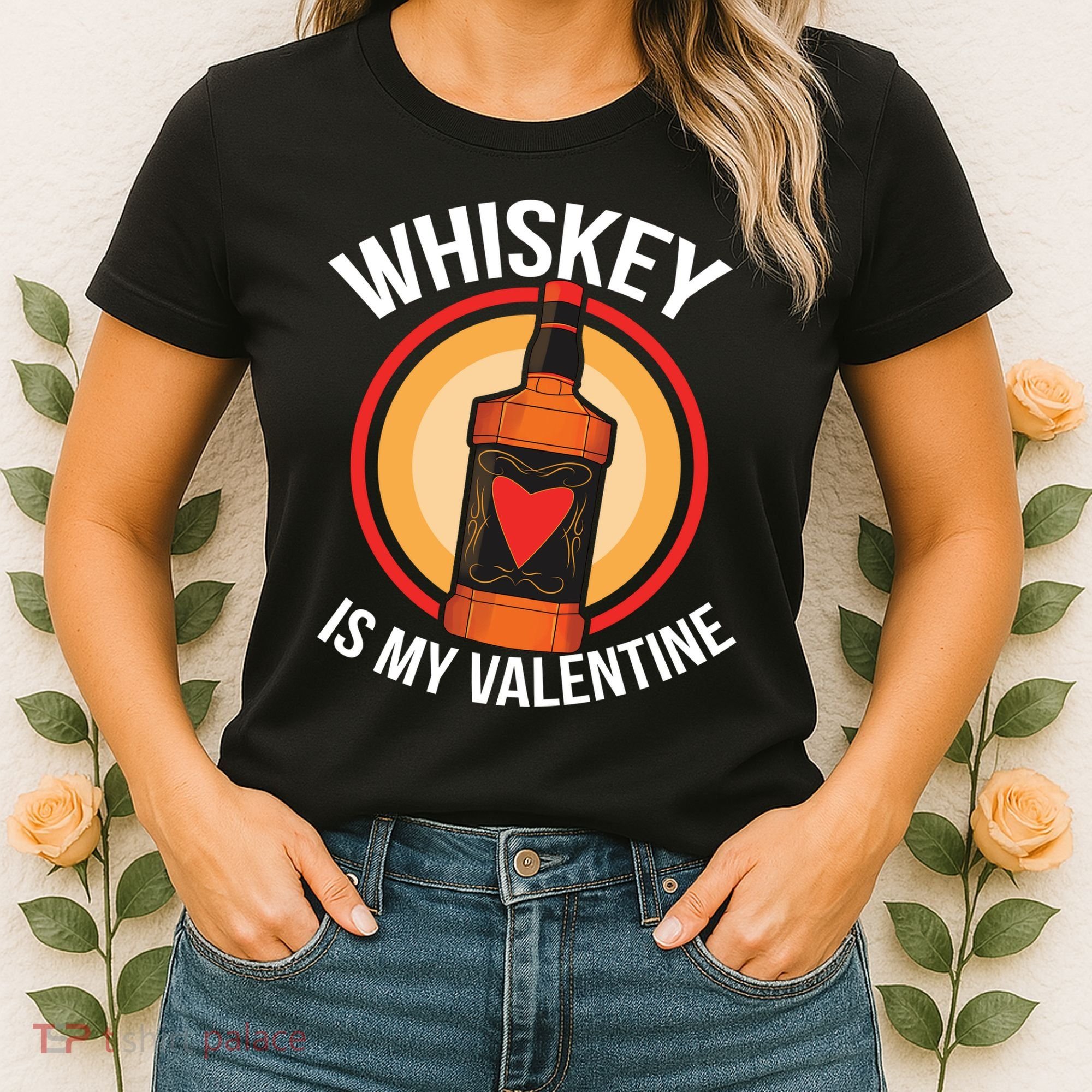 Whiskey is my Valentine Funny Valentine's Day Women's T-Shirt
