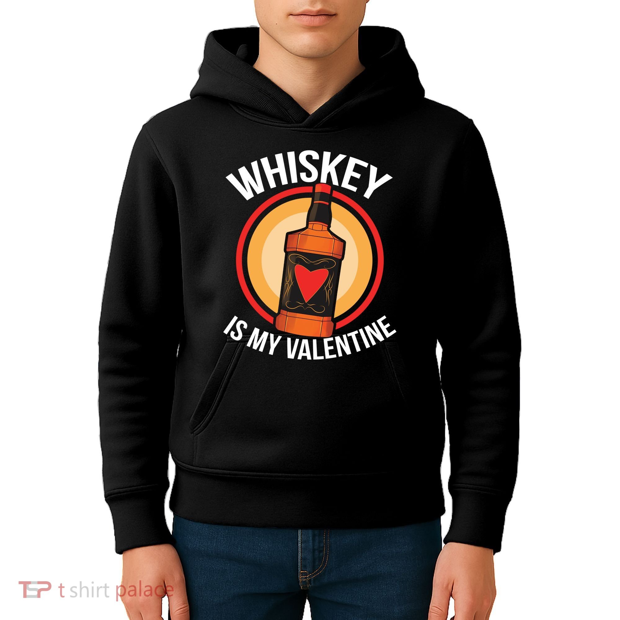 Whiskey is my Valentine Funny Valentine's Day Kids Hoodie