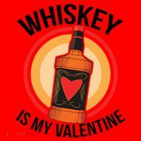 Whiskey is my Valentine Funny Valentine's Day Santa Hat thumb 1