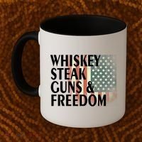 Whiskey Steak Guns And Freedom Coffee Mug thumb 2