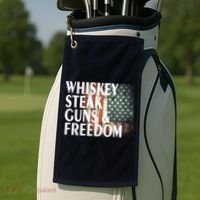 Whiskey Steak Guns And Freedom Golf Towel thumb 2