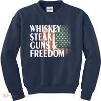 Whiskey Steak Guns And Freedom Kids Sweatshirt thumb 0