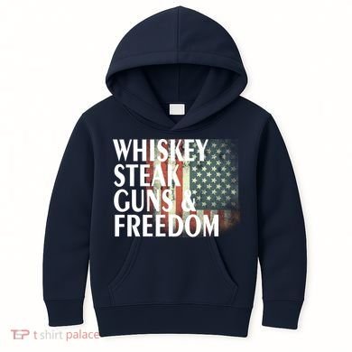 Whiskey Steak Guns And Freedom Kids Hoodie