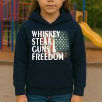 Whiskey Steak Guns And Freedom Kids Hoodie thumb 3