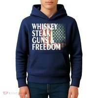 Whiskey Steak Guns And Freedom Kids Hoodie thumb 4