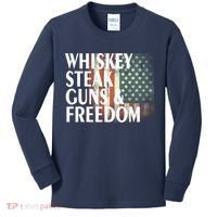 Whiskey Steak Guns And Freedom Kids Long Sleeve Shirt thumb 0