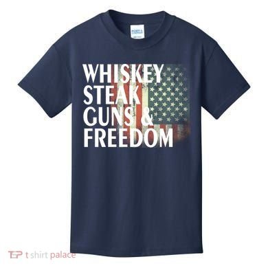 Whiskey Steak Guns And Freedom Kids T-Shirt